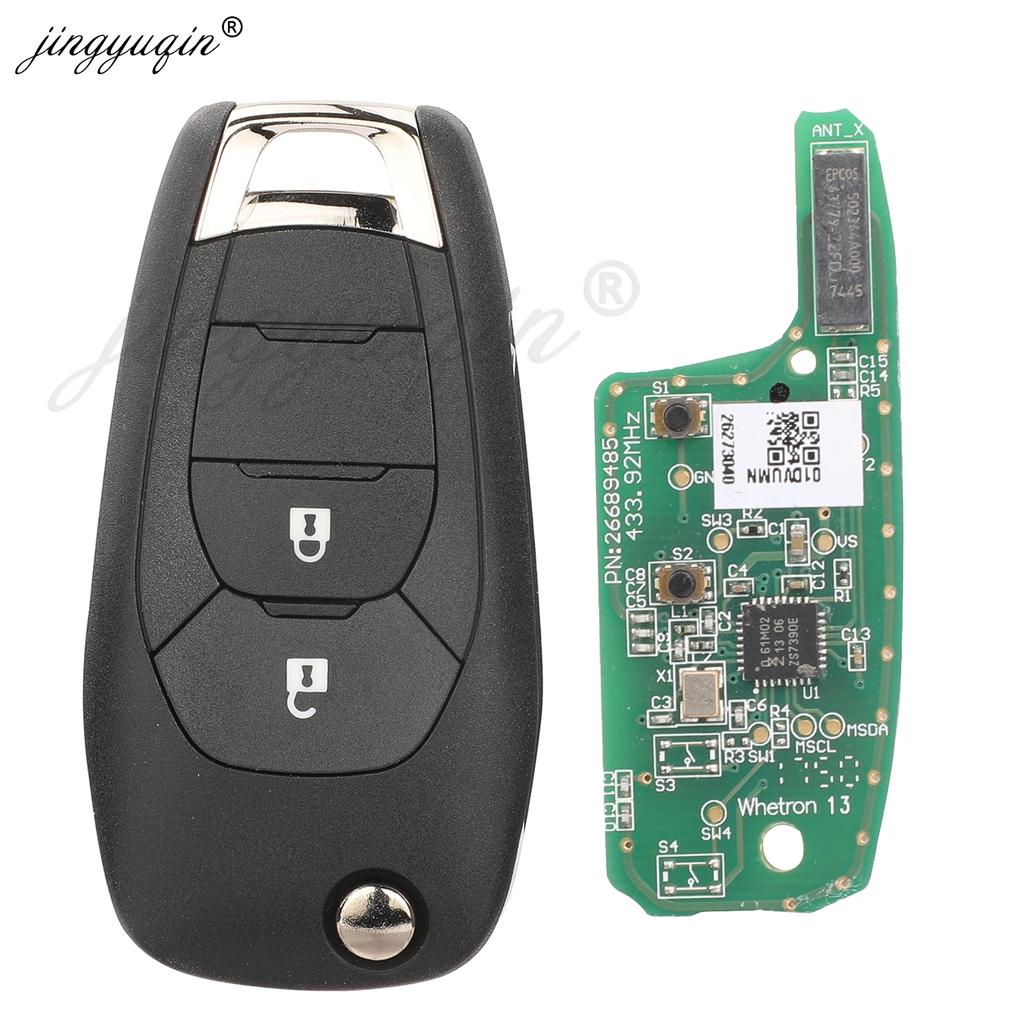 Jingyuqin 433.92Mhz FSK 4A Chip Car Remote Flip Key For Chevrolet Cruze 2015 Cavalier Trax Sonic Spark 2019+ Original OEM PCB