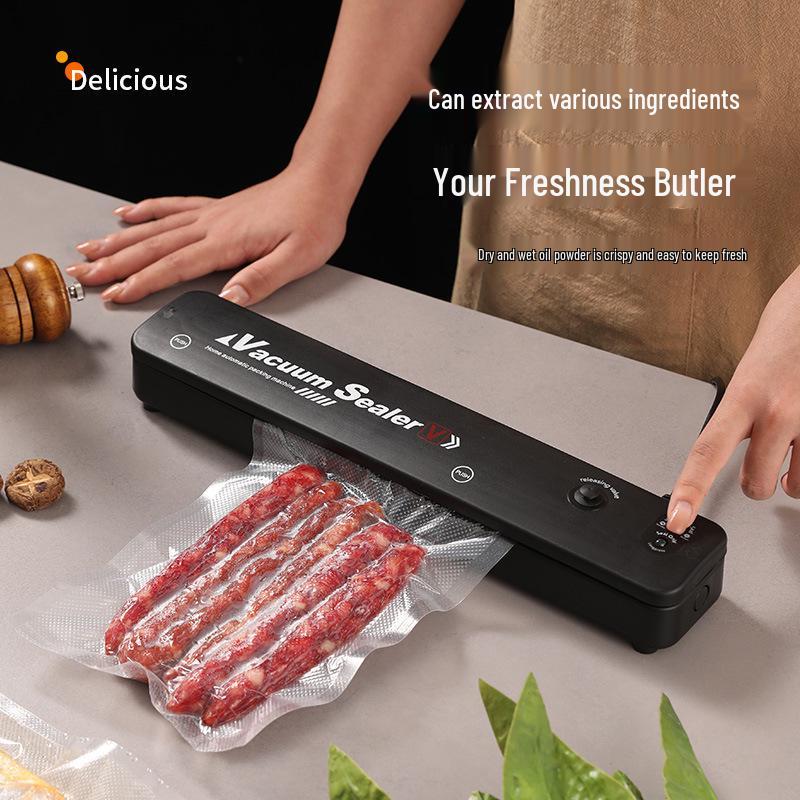 Compact Automatic Vacuum Sealer for Home Food Packaging and Preservation
