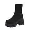 Plus Size Shoes for Women 36-42 Autumn Fashion Women Platform High Heel Non-slip Comfortable Ankle Boots Casual Women Footwear