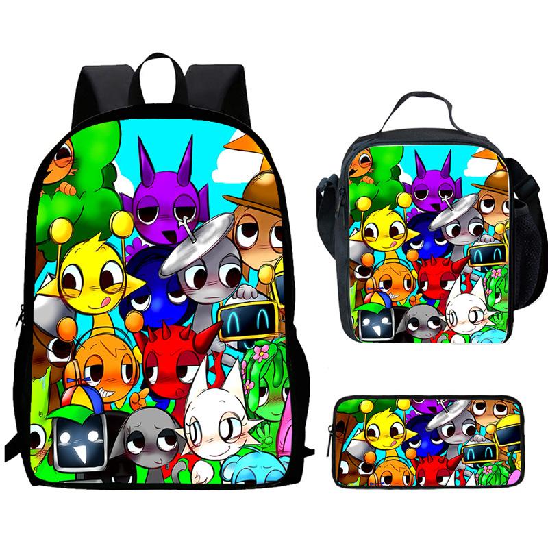 Sprunki Rhythm Box, Game Anime Backpack, Student Schoolbag, Computer Bag