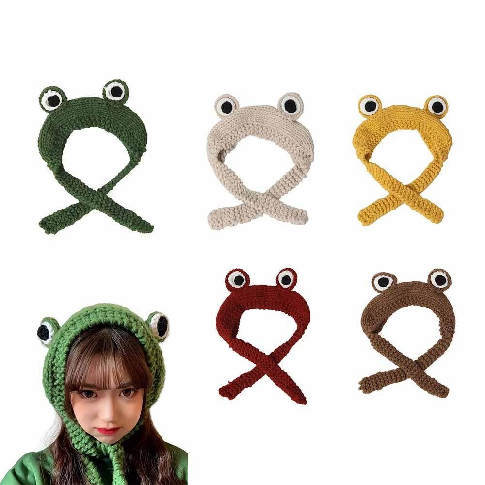 Cute Women  Beanie Hat Warm Warm Hat Cap Ladies Fashion Knitted  Frog Hat  Party Use
