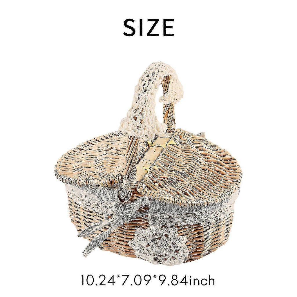 Basket Wicker Camping Picnic Basket and Wooden Wicker Picnic Basket