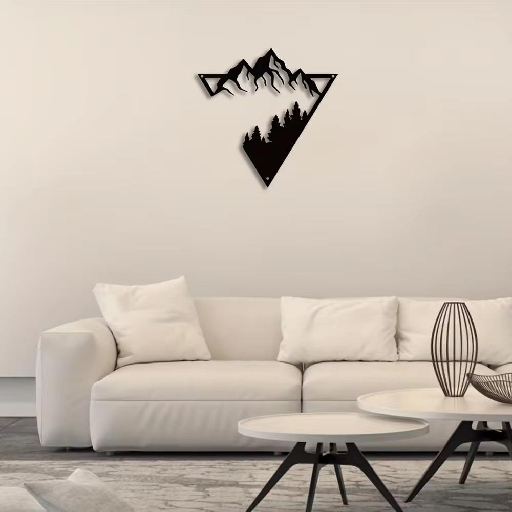 Mountain Scene Metal Wall Art: Modern Decor for Bedroom, Living Room; Beautiful Home and Office Wall Decoration