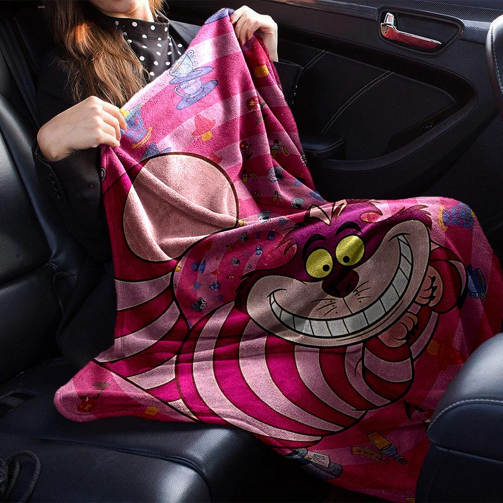 1pc Alice, Wonderland Flannel Blanket Soft Cozy All-Season Throw for Bedroom, Sofa, Camping, Travel, Home Decor1062