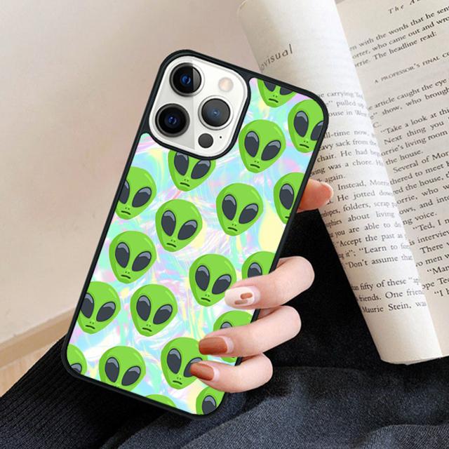Cartoon Alien Phone Case Cover For iPhone 17 Air 16 15 14 Plus 12 13 Pro Max Coque Shell Fundas