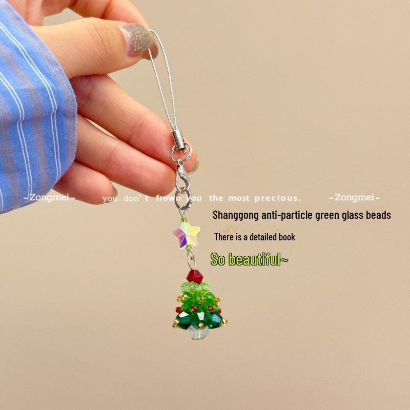 3D Christmas Tree Earrings with Red Bow - Heavy Beaded Crystal Ear Clips, Hand-Woven Holiday Accessories