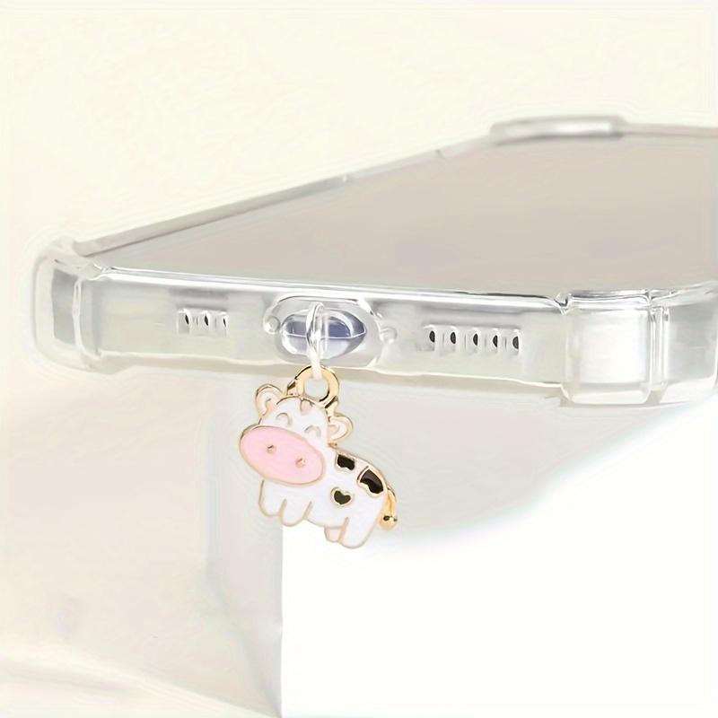 

Милый дизайн коровы, заглушка от пыли для мобильных телефонов - Алюминиевый сплав, Креативный DIY шарм, Легко установить, Универсальная посадка For Typec