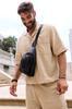 Men's leather backpack with one shoulder - Peterson