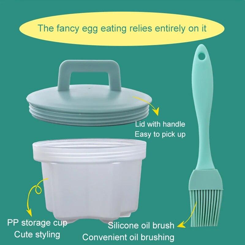 4pcs/set PP Kitchen Egg Steamer Creative Heart Shaped Circular Flower Shaped Star Shaped Steamed and Boiled Egg Mold