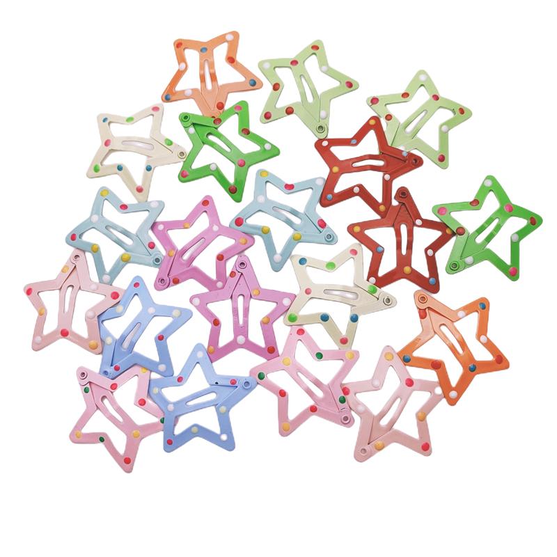 

10pcs Colorful Star BB Hair Clips Girls Y2K Cute Star Barrettes Women Simple Metal Snap Clip Headdress Hair Jewelry Accessories