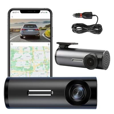 Dashcam 1080P Full HD Compact Car Camera with 32GB Card Included, Wi-Fi, Smartphone Connectivity, F1.8 Large Aperture Lens, WDR/HDR Support, 170° Ultr