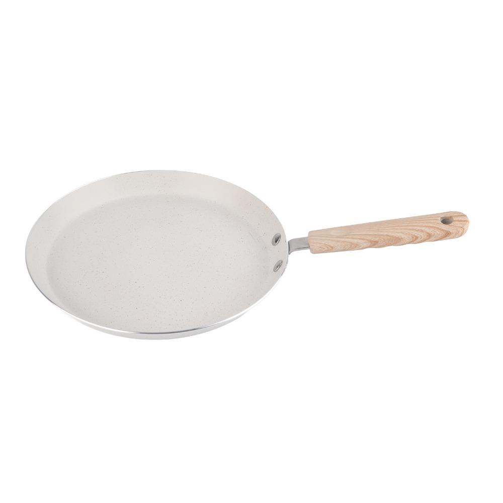 Non Stick Frying Pan Beige Flat Bottomed Cooking Pot Practical Flat Bottomed Pan Kitchen Cooking