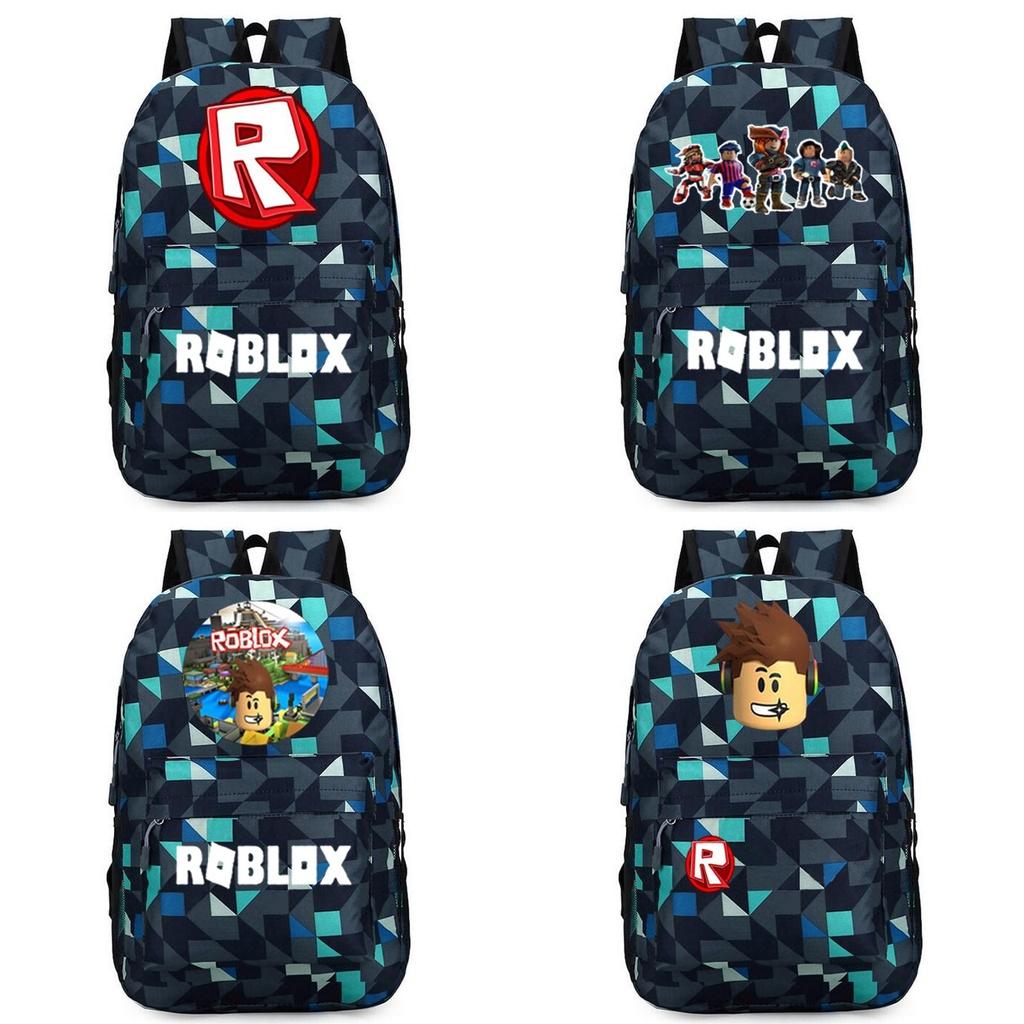 Stylish Roblox Backpack For Kids Featuring A Vibrant Cartoon Pattern And Large Capacity