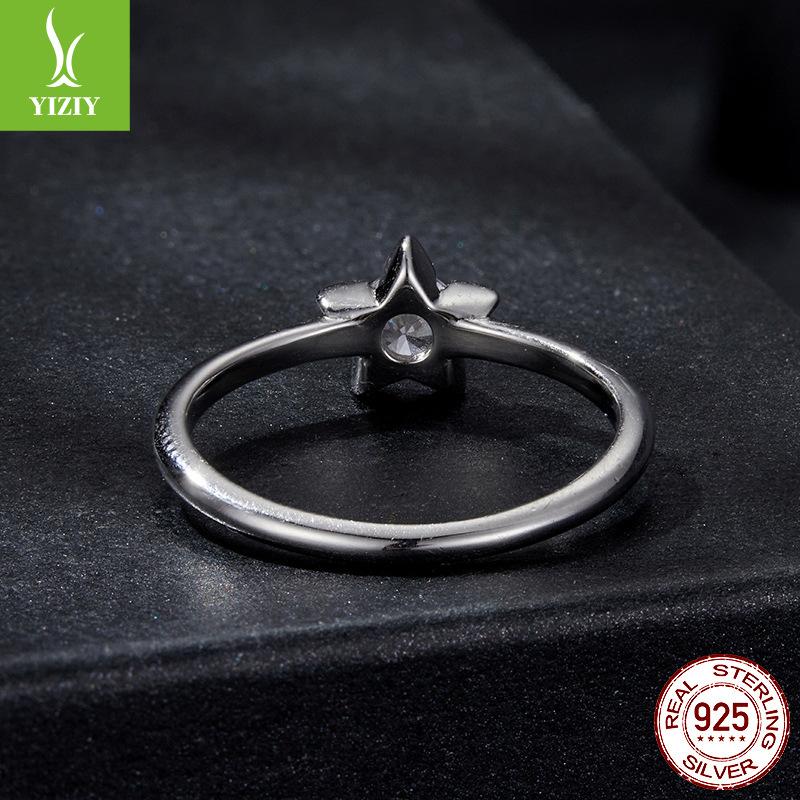 Star 30 Point Mozzarella Diamond Ring, Classic Star Set 925 Sterling Silver Ring Ring