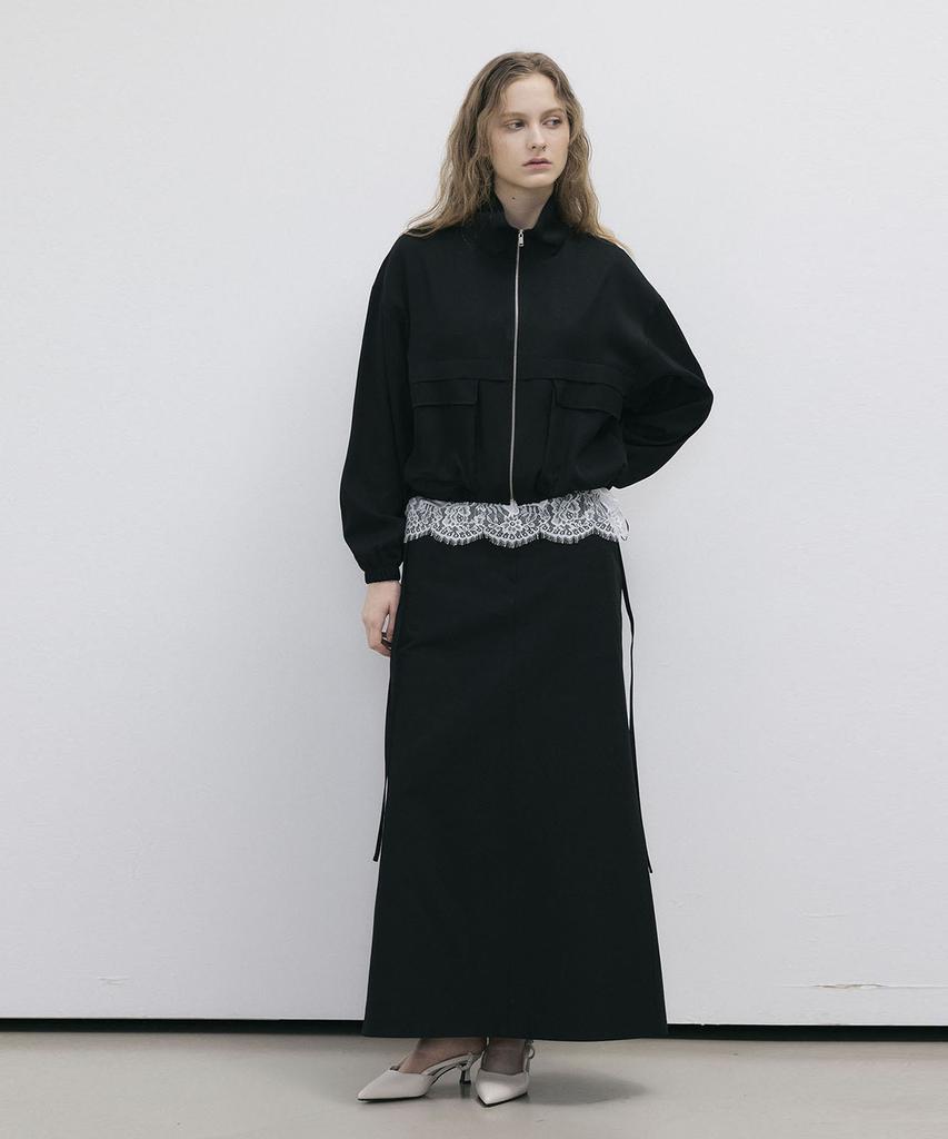 Ssikeoseun Cotton Blend Maxy Skirt - Black