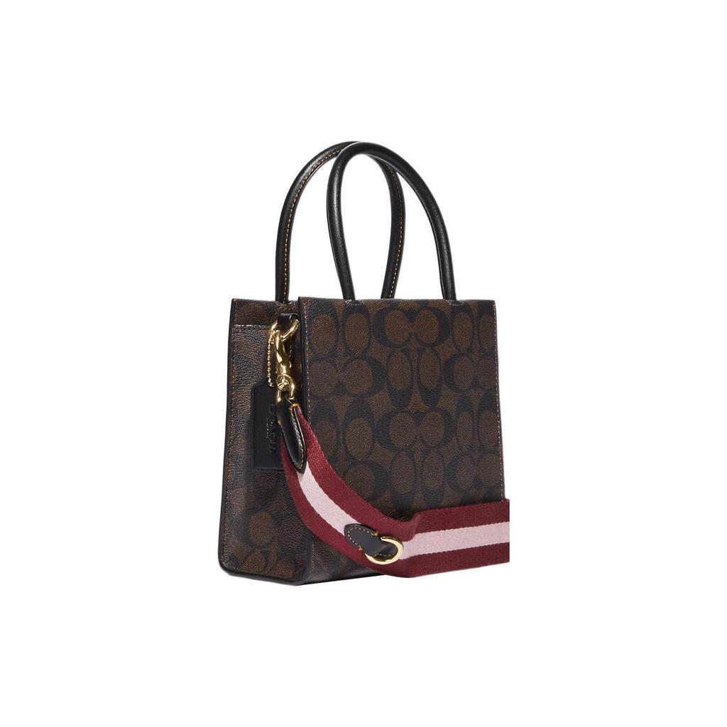 New COACH Cally Patchwork Cow Split Leather Handbags Shoulder Bag Crossbody Bag Mini Women's Dark Brown CE593-IMOSN