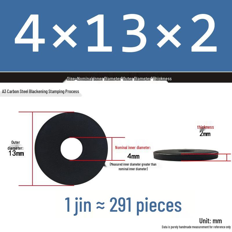 Blackened Thickened Metal Flat Washer Spacer, Round, M3-M42
