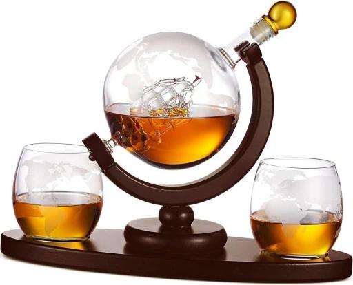 Zestaw Do Whisky Karafka Globus Szklanki Dozownik Prezent Na Urodziny Imien