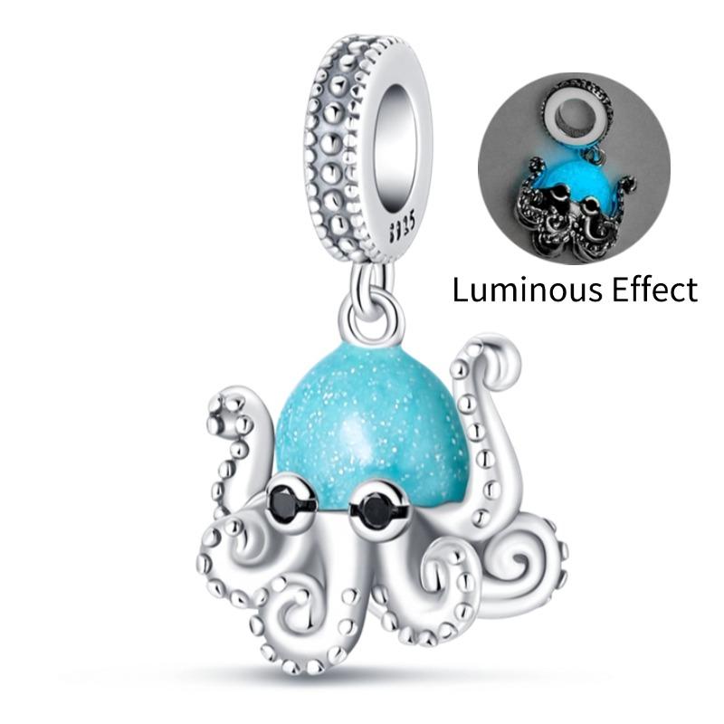 Original Charms Platacopper Luminous Halobios Charm Turtles Mermaids Starfish Bead Fit 3Mm Bracelet Diy For Women Jewelry