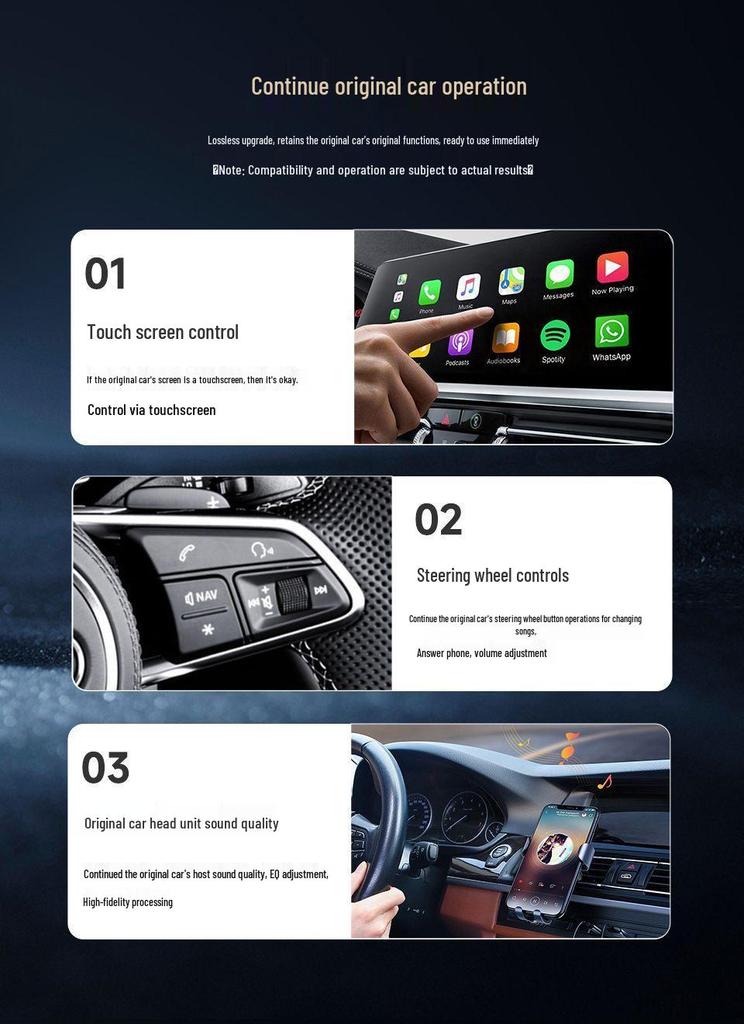 Modul de Interconectare CarPlay și Android Auto prin Fir la Wireless Transfrontalier