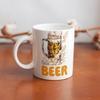 1pc 11oz Ceramic Mug with Double-Sided Beer Lover Print, Clean Daily Cup for Coffee or Tea