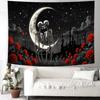 Skull Tapestry Gothic Black and White Romantic Constellation Skeleton Tapestry Abstract Psychedelic Wall Hanging Headboard for