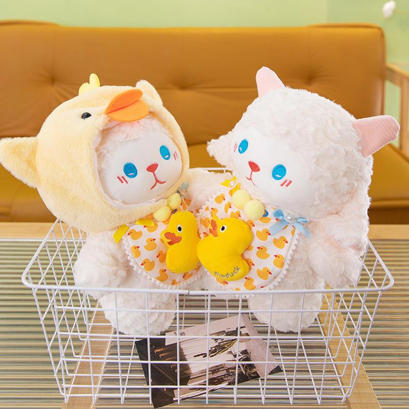 Mała pluszowa lalka owieczka mleczna, lalka jagnię, poduszka do spania, zaawansowany prezent urodzinowy dla dziewczynek, prezent na Walentynki