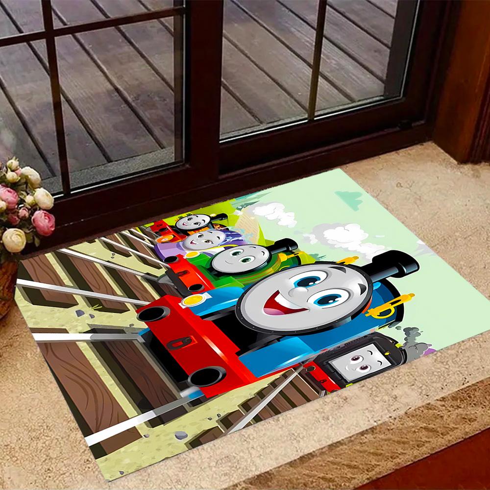 Thomas Friends Express Themed Anti-Slip Rugs - Polyester Home Decor, Suitable for Bedrooms, Living Rooms, Doorways, Studios, and Decorations