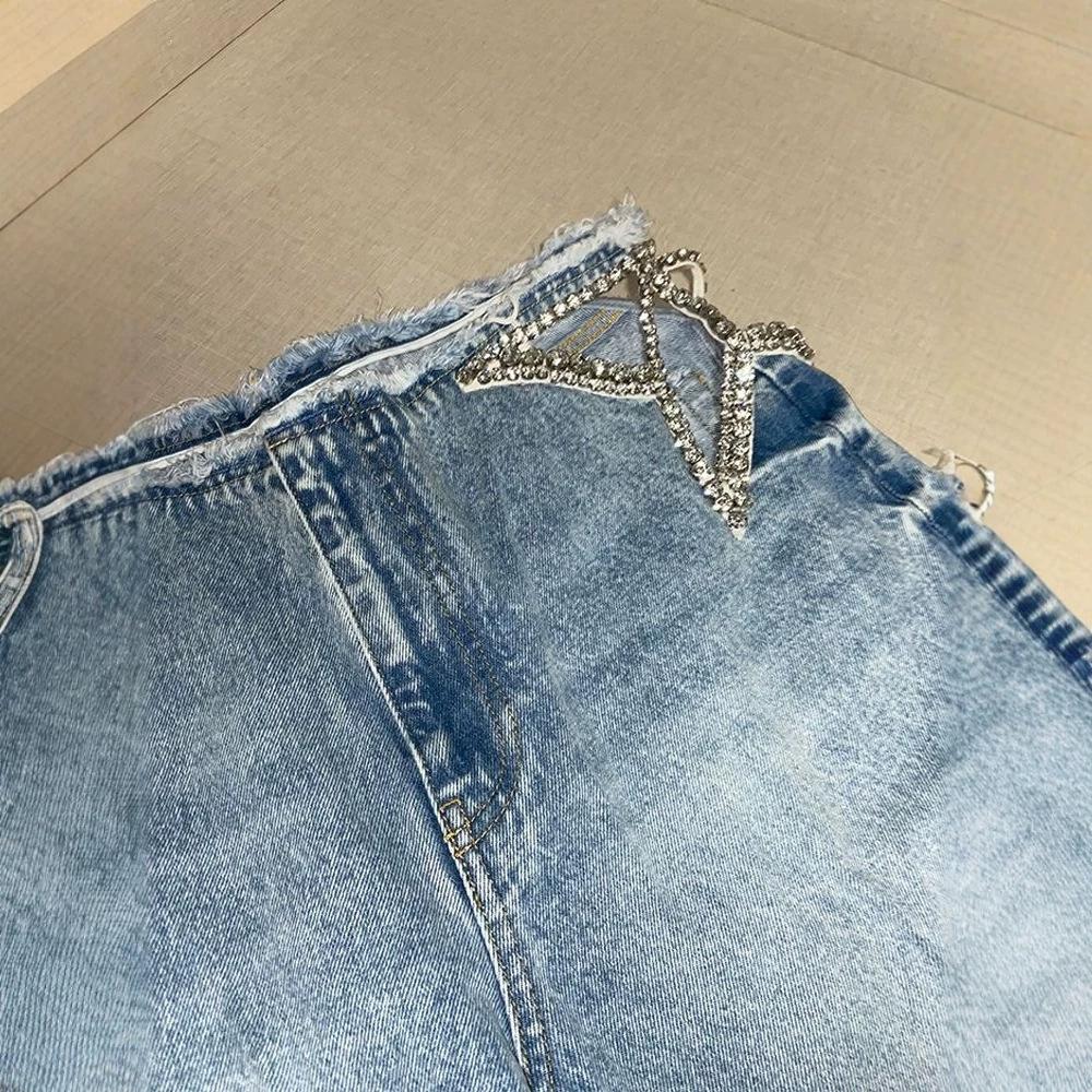 Amerikanische Retro-Stern-Hohl-Heiß-Diamant-Jeans Kinder Sommer Neu Spice Girl Design-Sinn Lässige Bodenwischer-Hose