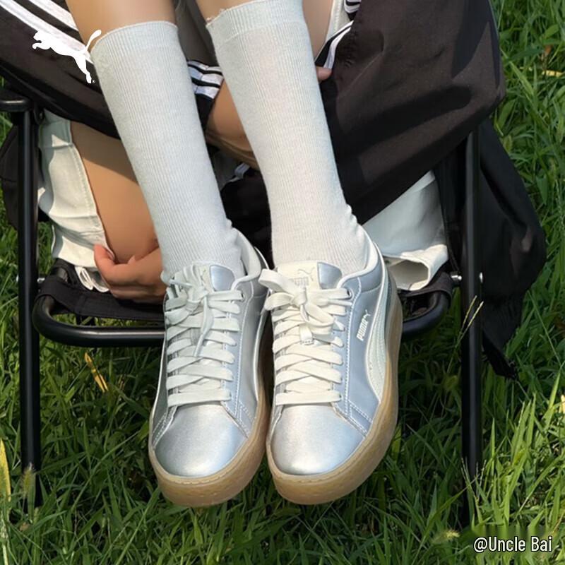Puma Tênis Metálicos Plataforma Smash Feminino