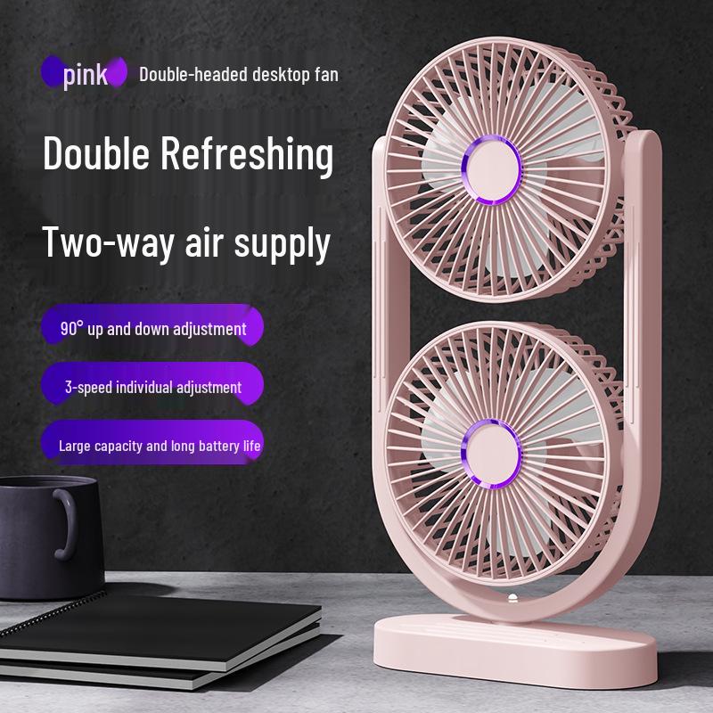 Ultra-Quiet Portable USB Fan with Strong Wind, Brushless Motor, Desktop Charging 2400mAh Large Capacity