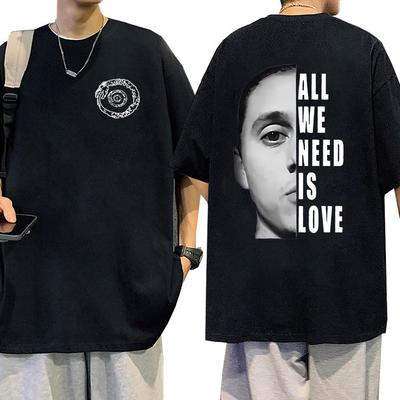 Canserbero All We Need Is Love Graphic T Shirts Men Hip Hop Retro Fashion Tshirt Unisex ONeck Cotton Oversized Tees Streetwear