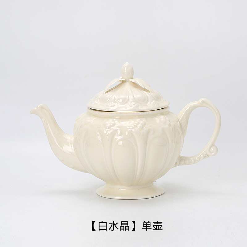 Afternoon Tea Set, Coffee Cup And Saucer Set, Spoon, French Retro Relief British Teapot Cup