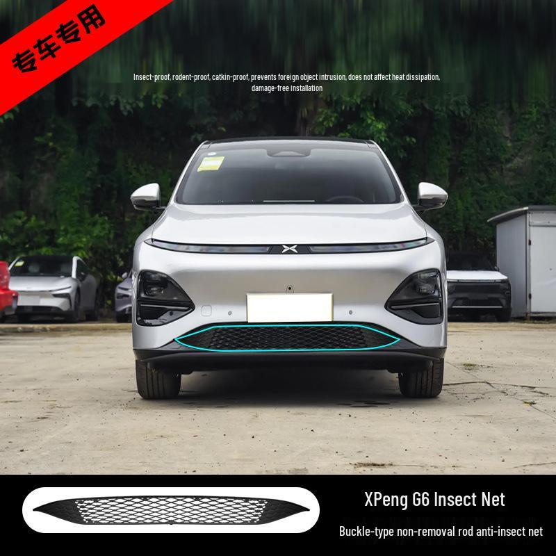 XPeng G6 Insect Net Car Protection Set - Grille Dust Cover and Radiator Guard Matte Black Insect Net
