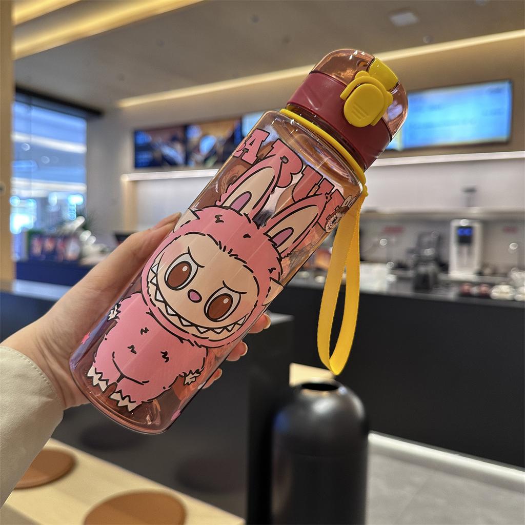 Cute Water Cup Bounce Cover Portable Car Cup Slender Water Cup