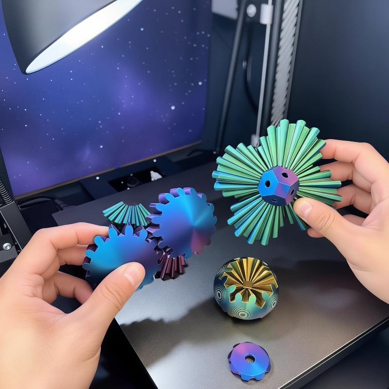 Zahnradkugel 3D-gedruckte Spinball-Würfel Fidget Spielzeug Kugel Fidget Schreibtischspielzeug Stress Angst Entspannend Dekompression