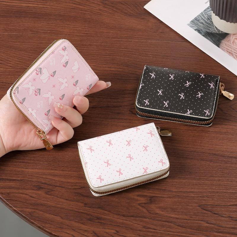 Portefeuille à Tempérament Doux Étui à Cartes Tulip Premium Deux-en-un Sac Multi-couches pour Navetteur Étui pour Carte Bancaire
