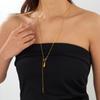 Gold Plated Adjustable Teardrop Pendant Snake Chain Necklace