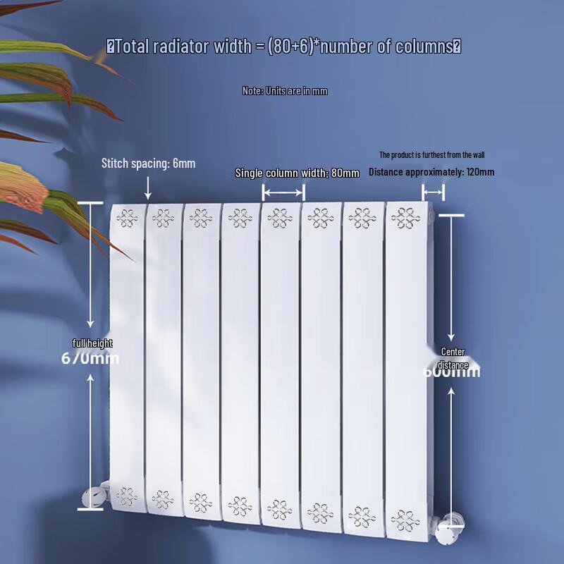 Minggu Koppar-Aluminium Väggmonterad Radiator