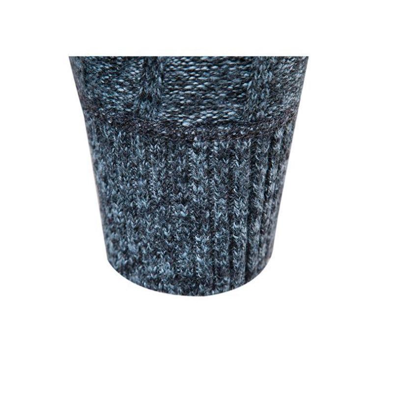 Men's Half-Zip Stand Collar Fleece Lined Knit Sweater.