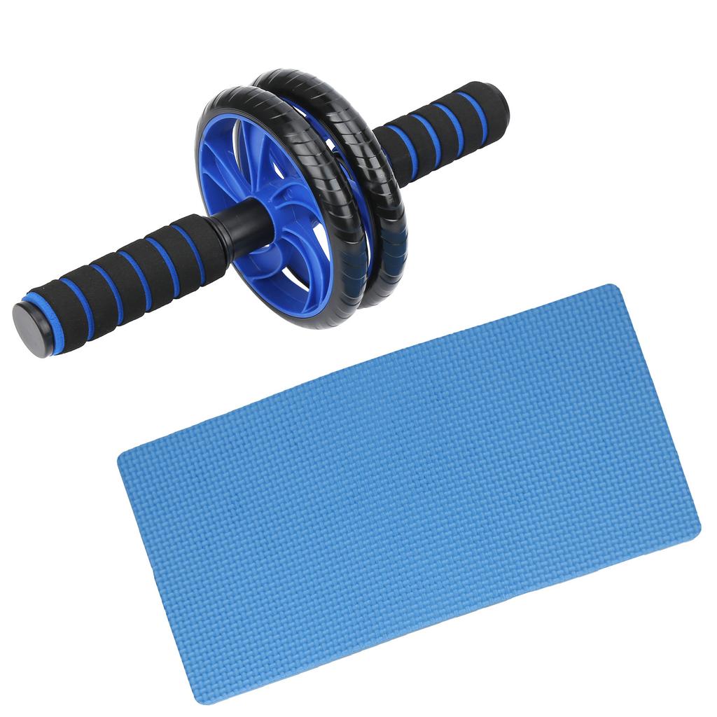 Fitness UltraQuiet Abdominal Dual Exercise Wheel Workout Roller with Knee Pad Equipment