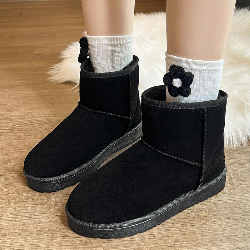 Snow boots women's 2025 new shoes winter fashion snow cotton shoes flat comfortable warm versatile snow cotton short boots