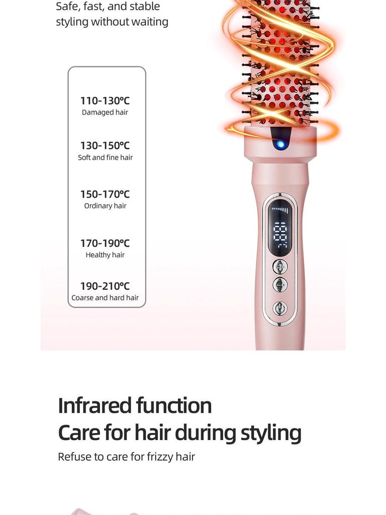 2-in-1 Anti-Scald Curling & Straightening Comb – Electric Heating for Fluffy Curls & Smooth Hair