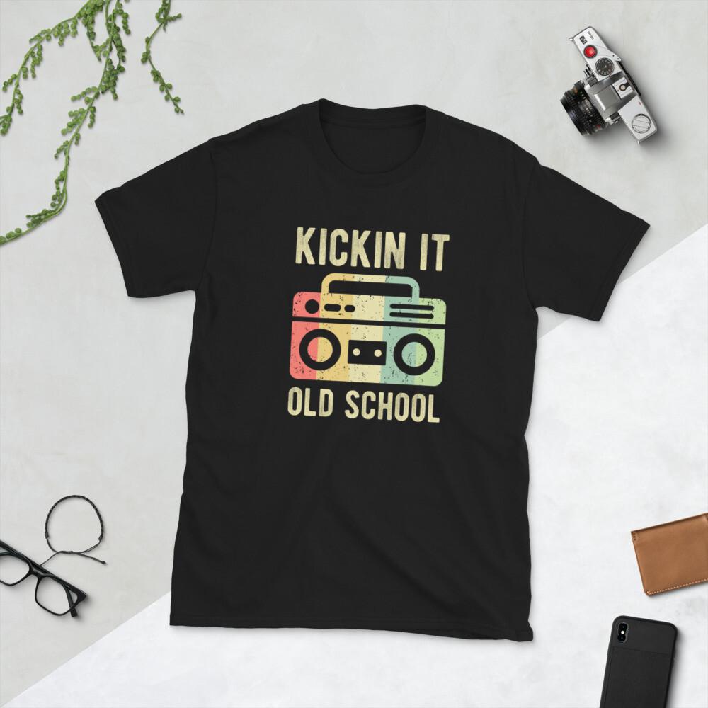 

Kickin It Old School 80s 90s Boombox Retro Music, Short-Sleeve Unisex T-Shirt 4XL