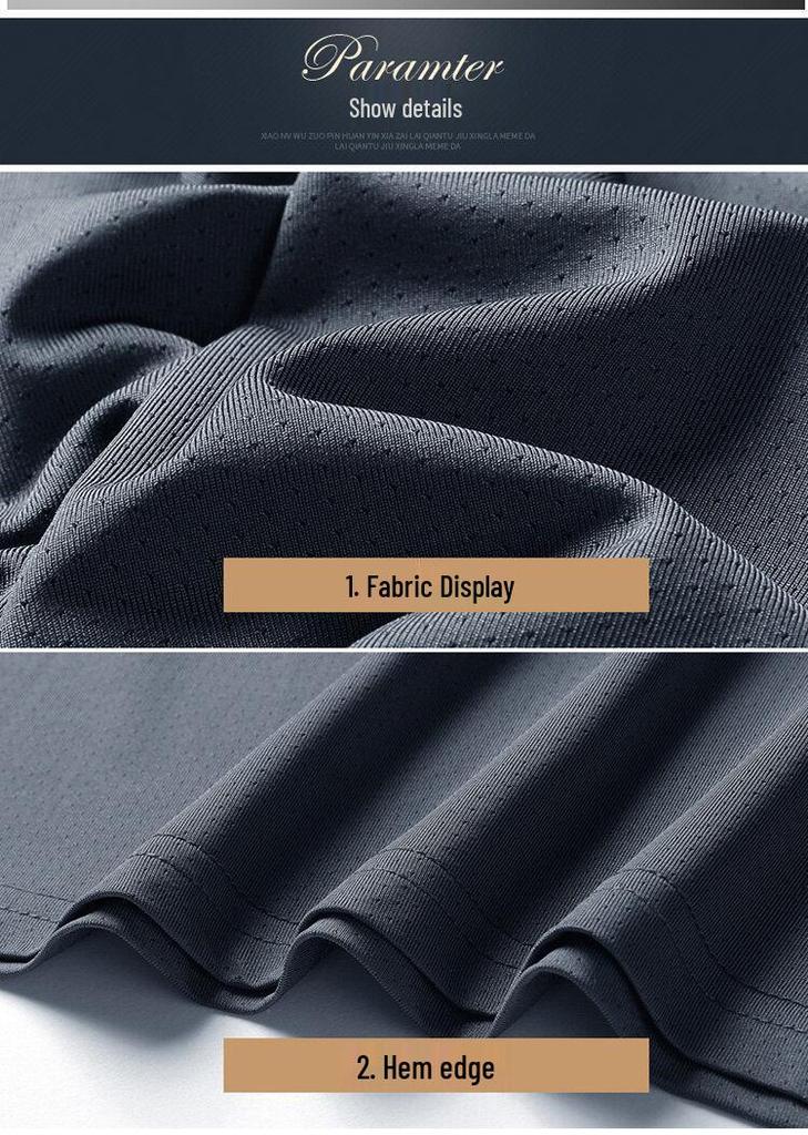 Men's Ice Silk Sports Suit - Comfortable Summer Casual Short Sleeve for Dad, Middle-aged, and Elderly.