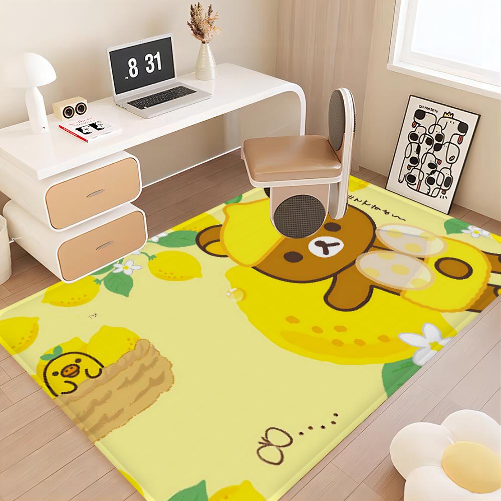 Cute Rilakkuma Floor Mat Floor Mat INS Style Soft Bedroom Floor House Laundry Room Mat Anti-skid Household Carpets