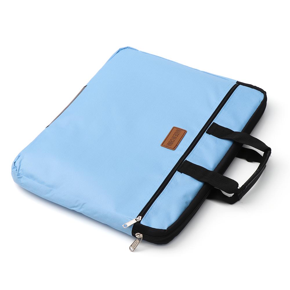 Big Capacity Double Layers A4 Document Bag File Folder Holder With Handle Zipper Waterproof Canvas Handbag For Business Document