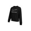 Nike As W Nsw Swsh Crew Fleece Logo Print American Style Sweatshirt Women Sweatshirt Black DJ6947-010
