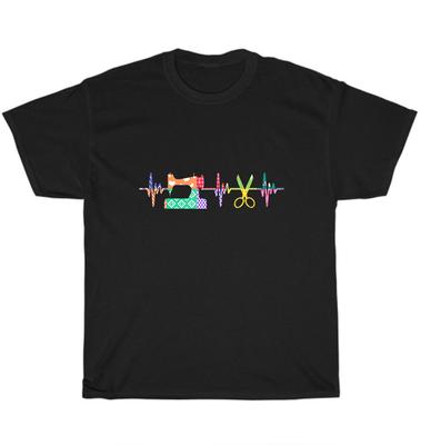 Quilter Sewing Heartbeat EKG Pulseline Quilting Lover T-Shirt Unisex Tee Gift