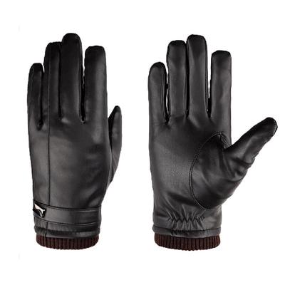 Mens Genuine Leather Gloves,Winter Warm Linied Thick Windproof Mittens Outdoor Cycling Climbing Sport